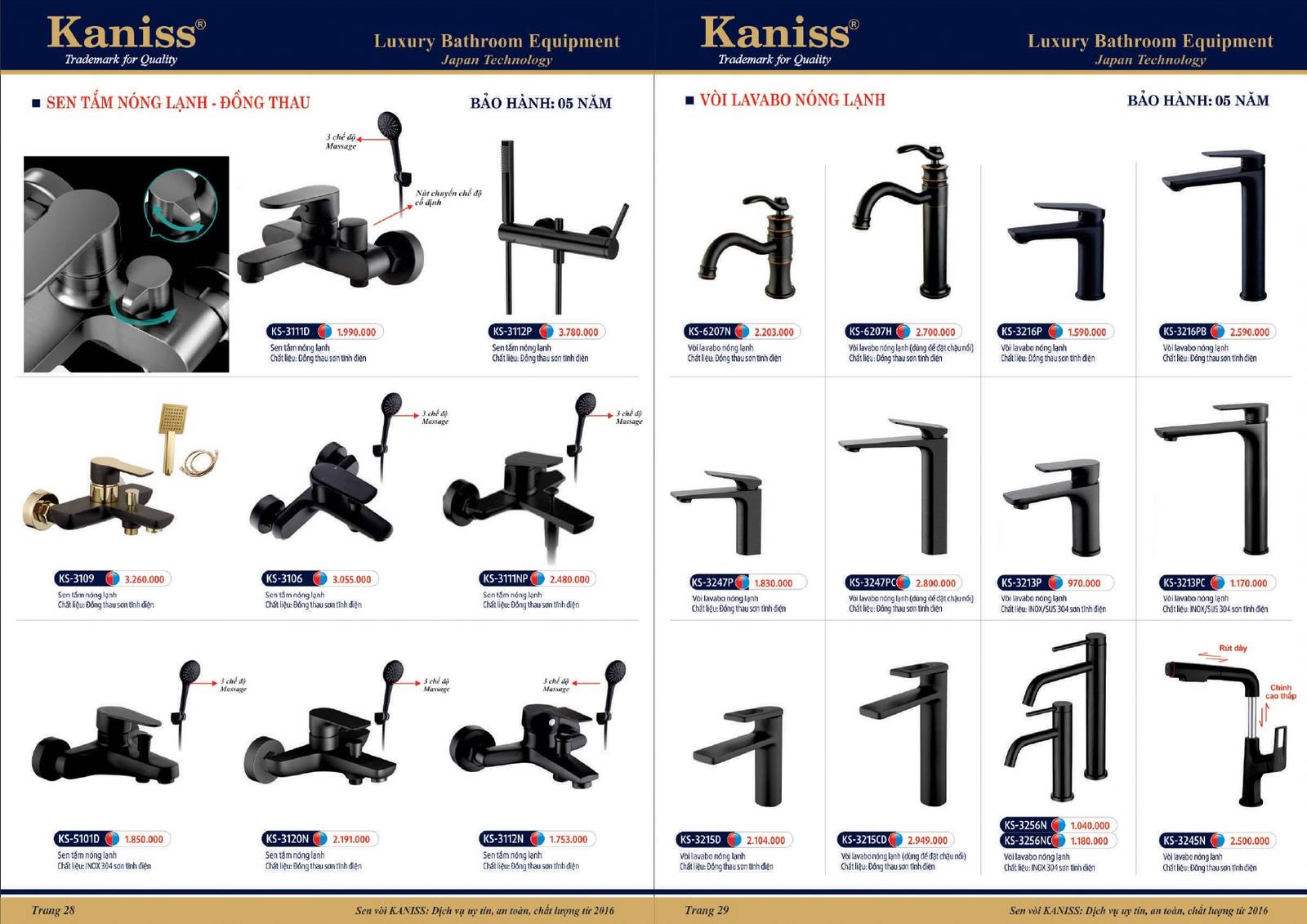 Bảng giá và Catalogue Thiết bị vệ sinh KANISS mới nhất 2025 /Page 15